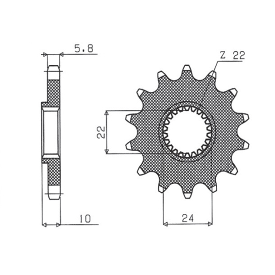 SUNSTAR front sprocket 402 15 BMW F 650 '94-'13, APRILIA PEGASO 650 '98-'04 (JTF402.15) (pitch 520) (40215JT)