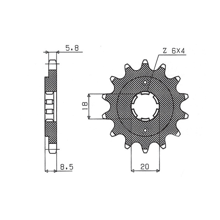 SUNSTAR front sprocket 2046 14 HONDA CMX 250`87-`05 (JTF270.14) (pitch 520) (204614JT)