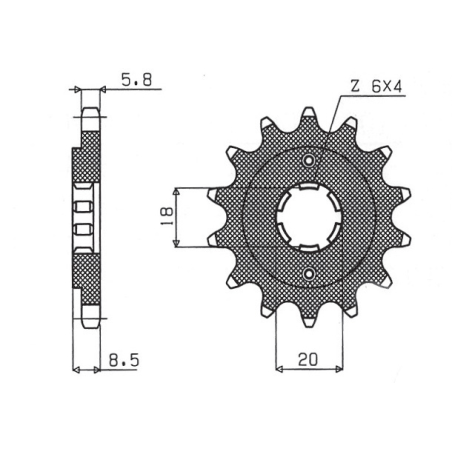 SUNSTAR front sprocket 2046 14 HONDA CMX 250`87-`05 (JTF270.14) (pitch 520) (204614JT)