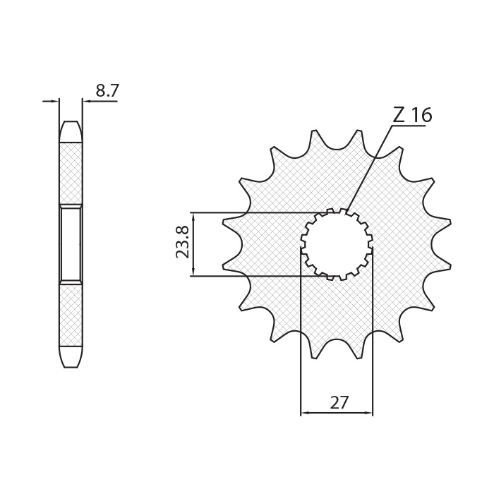 SUNSTAR front sprocket 219x17 SUZUKI GSXR 1000 '09-'15, HAYABUSA '08-'15, B-KING '08-'12 (JTF423.17) (pitch 530) (219x17JT