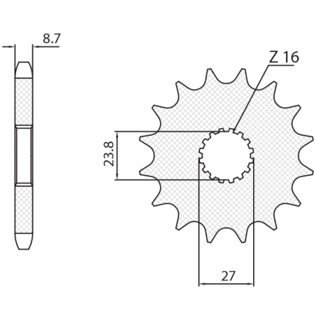 SUNSTAR priekinė žvaigždė 219x17 SUZUKI GSXR 1000 '09-'15, HAYABUSA '08-'15, B-KING '08-'12 (JTF423.17) (žingsnis 530) (219x17JT