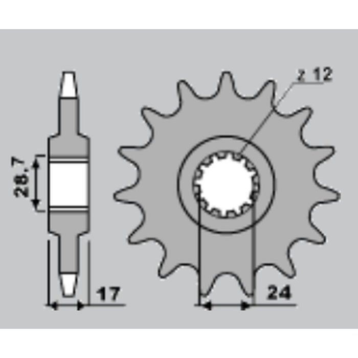 JR front sprocket 2073 14 HONDA CBF 600 '04-'07, CBR 600F '97-'98, HORNET 600 (137114JT)