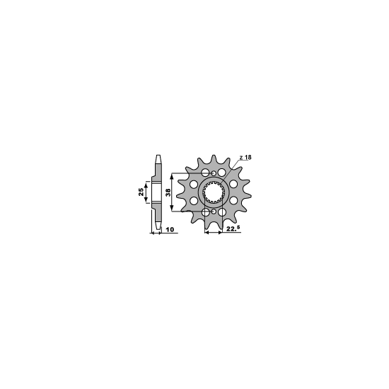 PBR front sprocket 2200 15 18NC BMW G 450X 08-10, HUSQVARNA 449/511 (pitch 520) (JTF403.15)