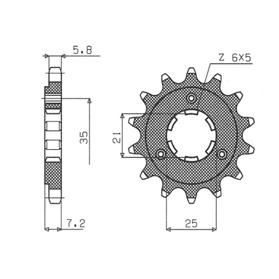 SUNSTAR front sprocket 437 16 SUZUKI DR 600/650 (JTF437.16) (pitch 520) (43716JT)