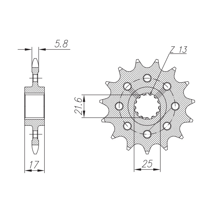 SUNSTAR front sprocket 2042 15 HONDA CB 500F/X '13-'15, CBR 500R '13-'16, NC 700 '12-'14, CT/CTX 700 14 (JTF1381.15) (JTF1373