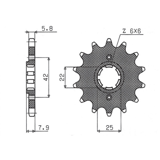 SUNSTAR front sprocket 281 14 HONDA XR 600R, XL 600R/RM/LM (JTF281.14) (pitch 520) (28114JT)