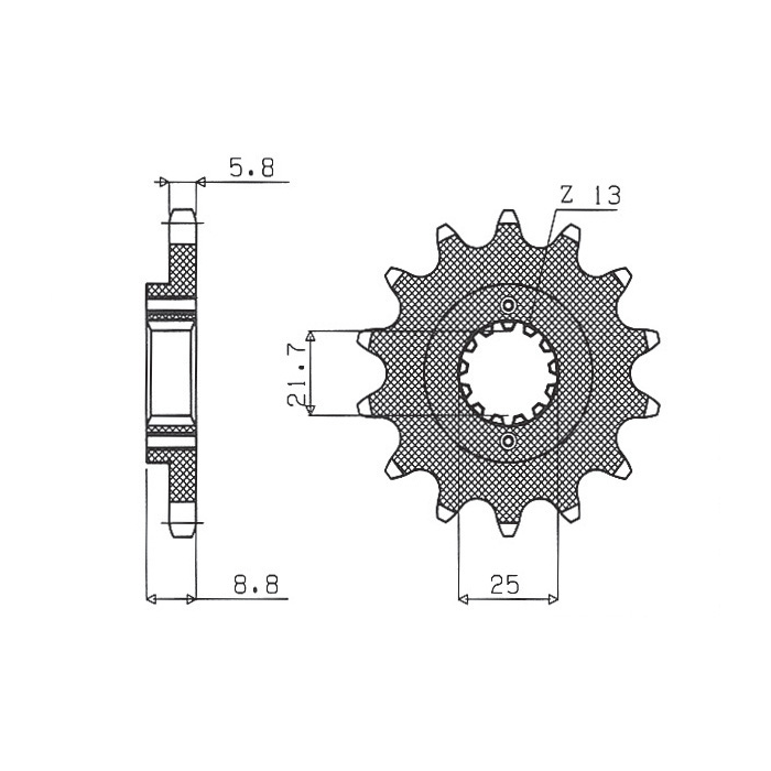 SUNSTAR front sprocket 525 15 KAWASAKI ZXR 400, KLE 500 '91-'96, GPZ 500S (JTF512.15) (pitch 520) (52515JT)