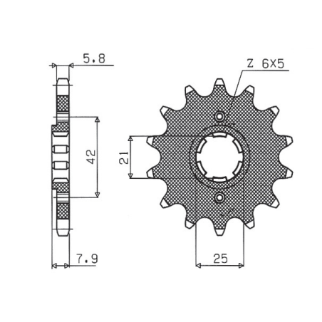 SUNSTAR front sprocket 575 15 YAMAHA XT 600 '83-'86, TT600, XT550 (JTF575.15) (pitch 520) (57515JT)