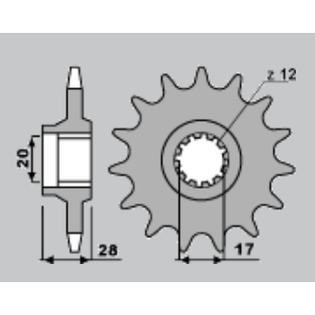 CHT priekinė žvaigždė 551 13 GILERA 125 88-93 (603-13)