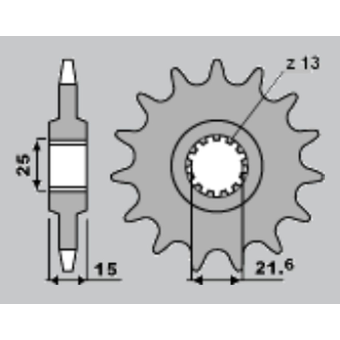 JR front sprocket 2082 15 ZX 6R '95-'97, TRIUMPH