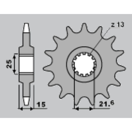 JR front sprocket 2082 15 ZX 6R '95-'97, TRIUMPH