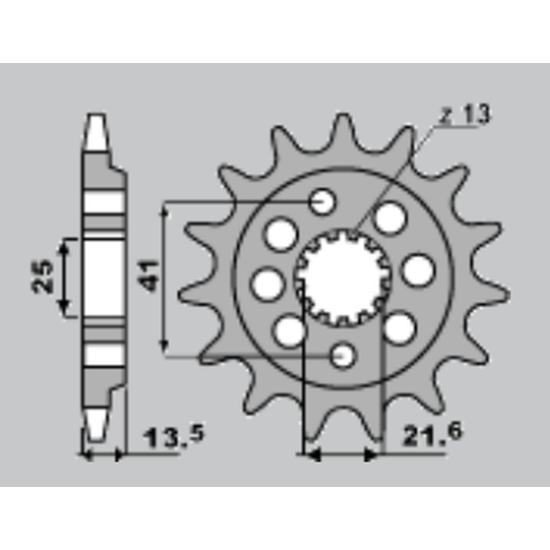 JR front sprocket 2099 14 (130714JT) HONDA XR 650R '00-'08 (JTF1307.14)