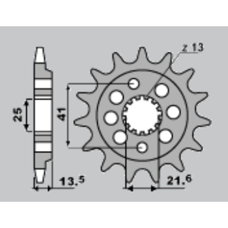 JR front sprocket 2099 14 (130714JT) HONDA XR 650R '00-'08 (JTF1307.14)