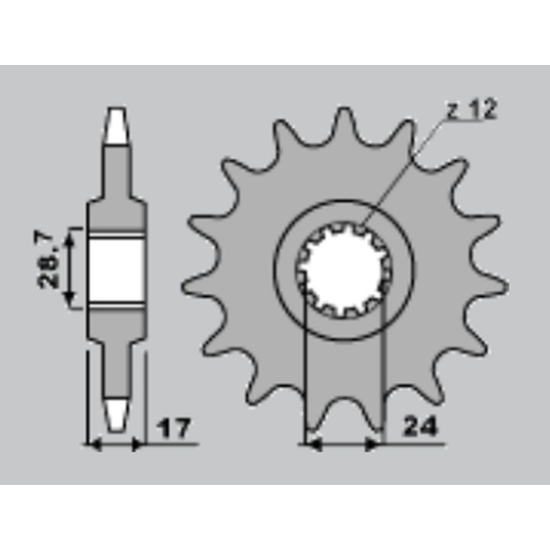 JR front sprocket 295 14 HONDA CBR 600F '87-'96 (JTF295.14)