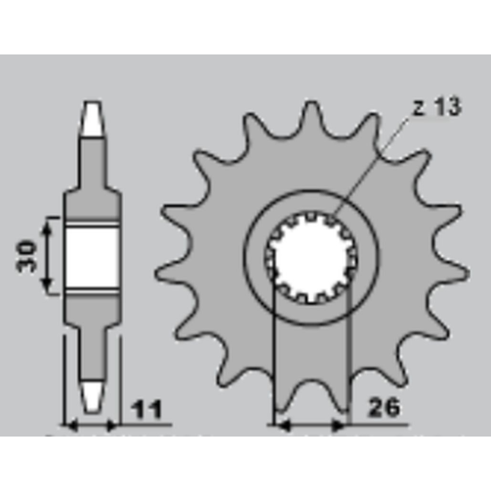 CHT front sprocket 2091 16 YAMAHA FZ8 (10-15), MT 09 (14-16), MT 07 (14-16) TDM 900 (02-13) (JTF1591.16) (pitch 525)