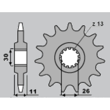 CHT priekinė žvaigždė 2091 16 YAMAHA FZ8 (10-15), MT 09 (14-16), MT 07 (14-16) TDM 900 (02-13) (JTF1591.16) (žingsnis 525)