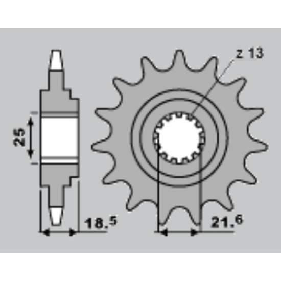CHT front sprocket 2119 14 (A4254065141) KAWASAKI Z750/Z800