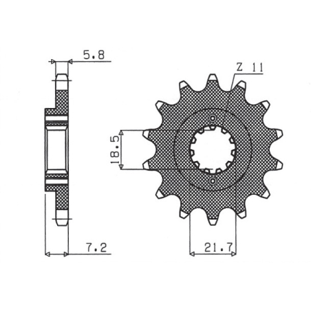 SUNSTAR front sprocket 2067 14 HONDA CRF 250L '13-'15 (JTF1321.14) (pitch 520) (206714JT)