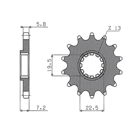 SUNSTAR front sprocket 434 16 SUZUKI GN 400 '80-'82, DR 400 '80-'83 (JTF434.16)* (pitch 520) (43416JT)