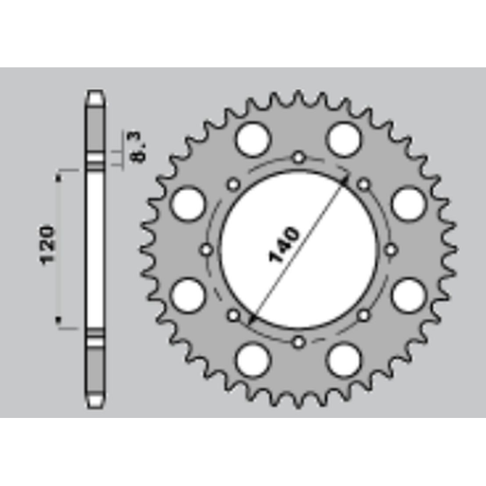 JR front sprocket 511 14 KAWASAKI KLR 650 / KLX 650 (JTF509.14)