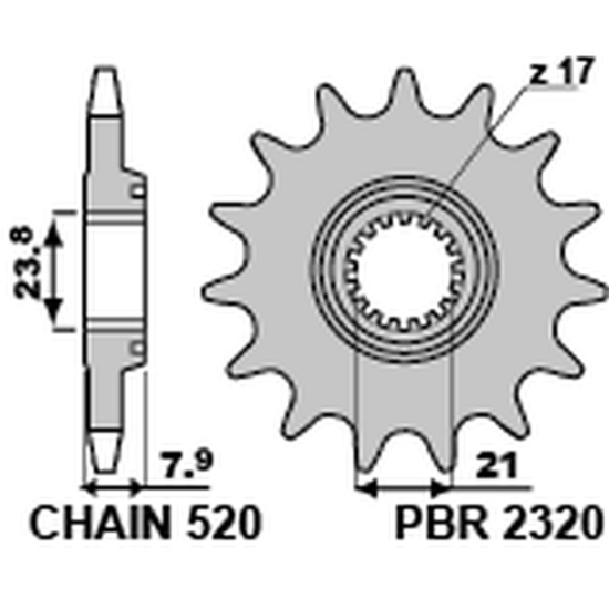 PBR front sprocket 2320 13 18NC HONDA CRF 250R '18-'23 SELF-CLEANING (JTF1344.13SC) (pitch 520)