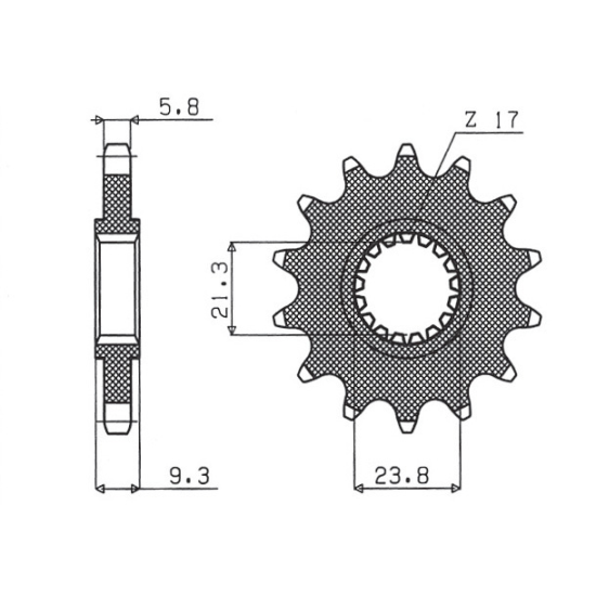 SUNSTAR front sprocket 342 14 HONDA CR 250 '88-'07, CRF 450 '02-'22, TRX 450/700, CRF 250R '22-'23 (JTF284.14)* (pitch 520