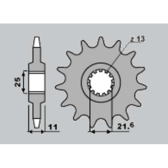 JR front sprocket 580 15 YAMAHA FZR 1000/ FZ6/ R6 (JTF580.15)