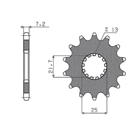 SUNSTAR front sprocket 564 17 SUZUKI GSXR 750/1000, DL 1000 (JTF520.17) (pitch 525) (56417JT)