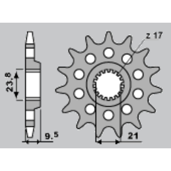 JR front sprocket 2137 15 (153715JT) KAWASAKI ZX 10R '06-'08