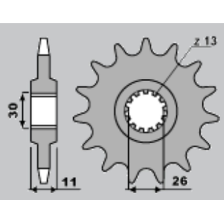 JR priekinė žvaigždė 579 17 YAMAHA R1/ FJ 1200/ XJR (57917JT)