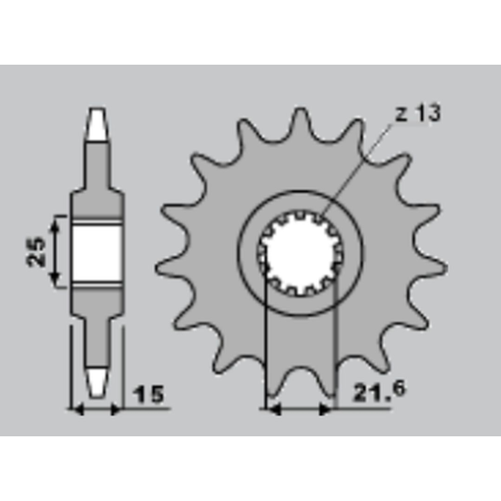 CHT front sprocket 2082 15 KAWASAKI ZX6R 95-97 (4023-15) (JTF1515.15)