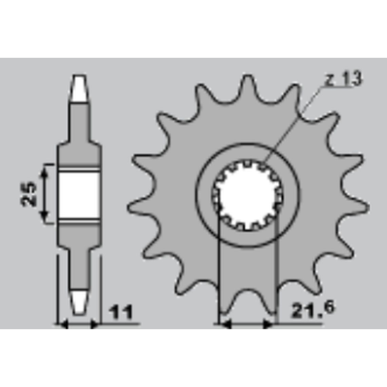 CHT front sprocket 2142 16 YAMAHA R6 '06-'14 (525)