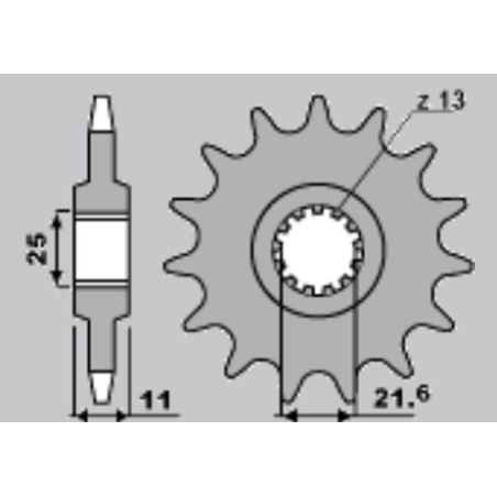 CHT priekinė žvaigždė 2142 16 YAMAHA R6 '06-'14 (525)