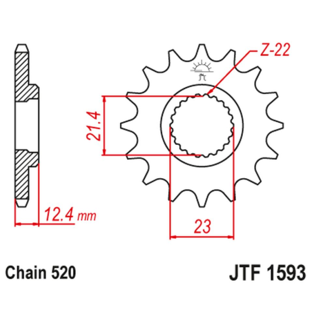 JT front sprocket 2054 14 YAMAHA YFM 250 RAPTOR '08-13' (205414JT) (pitch 520)