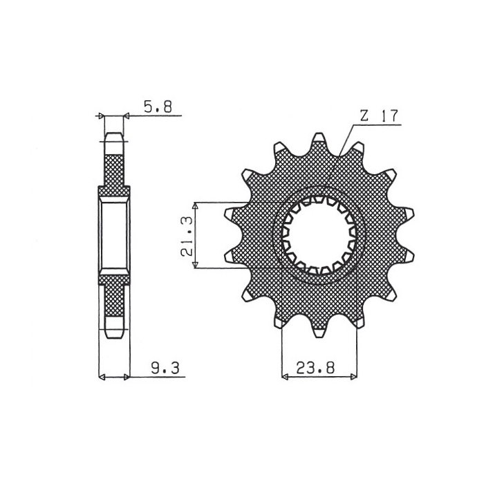 SUNSTAR front sprocket 342 13 HONDA CR 250 '88-'07, CRF 450 '02-'18, TRX 450/700 (JTF284.13) (pitch 520) (34213JT)