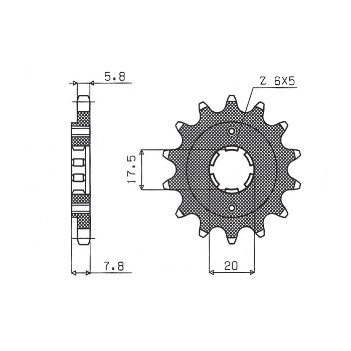 SUNSTAR front sprocket 279 14 HONDA XL 125 V '01-'13, VT 125C '99-'07, NSR125 '93-'02 (JTF327.14) (pitch 520) (27914JT)