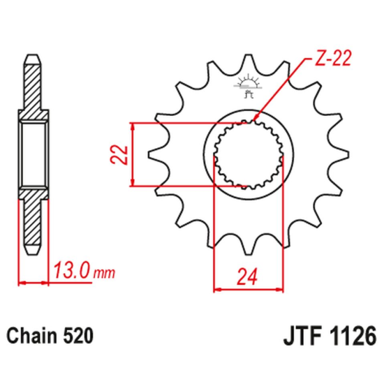 JR front sprocket 402 16 BMW F 650 '94-'08 (JTF402.16)