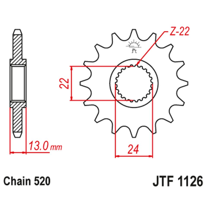 JR front sprocket 402 16 BMW F 650 '94-'08 (JTF402.16)
