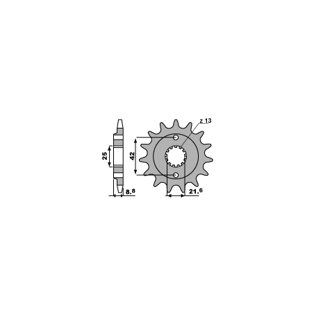 PBR priekinė žvaigždė 525 14 18NC KAWASAKI EL250 96-02 (žingsnis 520)