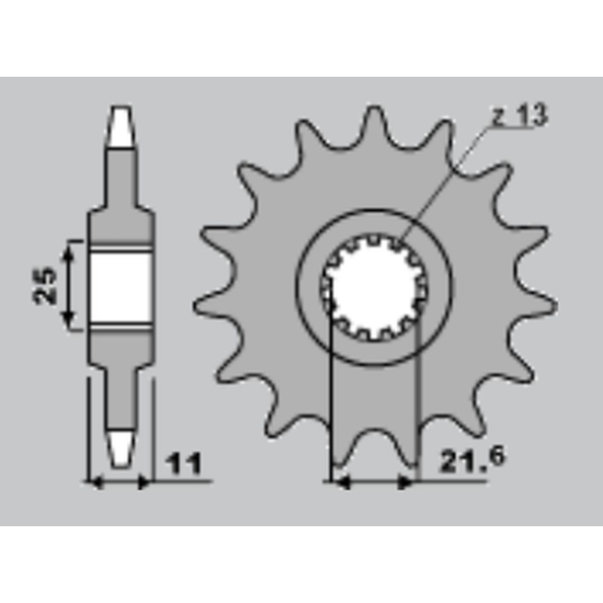 CHT front sprocket 580 15 YAMAHA FZ6 '04-'10, R6 '99-'14 (pitch 530)