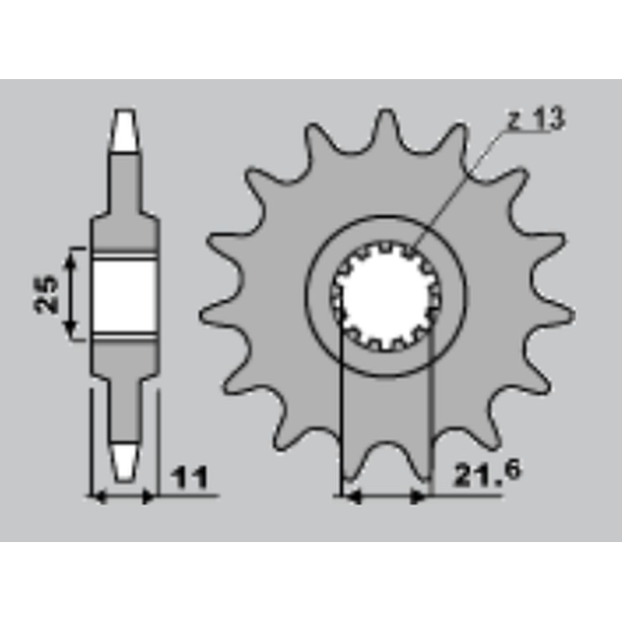 CHT front sprocket 580 15 YAMAHA FZ6 '04-'10, R6 '99-'14 (pitch 530)