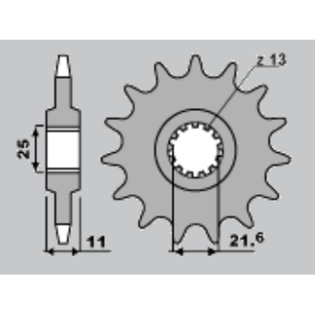 CHT front sprocket 580 15 YAMAHA FZ6 '04-'10, R6 '99-'14 (pitch 530)