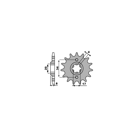 PBR front sprocket 267 14 18NC CB 250/ XL 350 R (pitch 520)