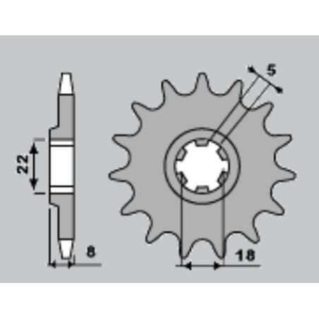 PBR front sprocket 431 14 SUZUKI PE 250 '78-'82, RM 250 '79-'81, RM 400 '78-'80 ( (JTF431.14) (pitch 520) (43114JT)