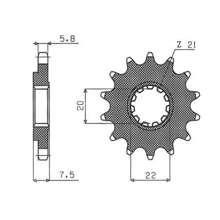 SUNSTAR priekinė žvaigždė 2120 14 HONDA CR 125R '04-'07, CRF 250R/X '04-'17 (JTF1323.14) (žingsnis 520) (212014JT)