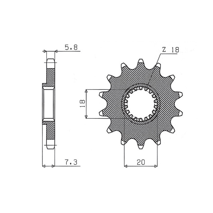 SUNSTAR front sprocket 432 13 SUZUKI RM 125 '92-'07, RMZ 250 '10-'12 (JTF427.13) (pitch 520) (43213JT)