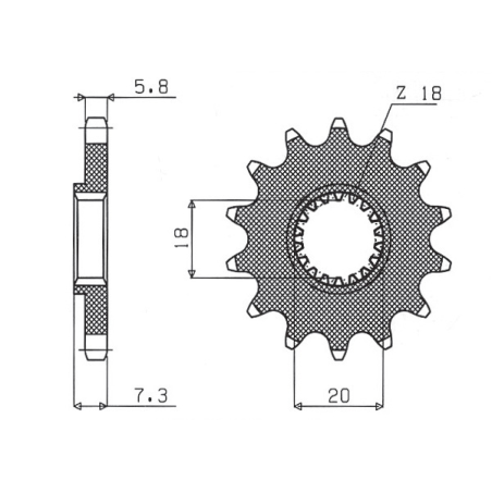 SUNSTAR front sprocket 432 13 SUZUKI RM 125 '92-'07, RMZ 250 '10-'12 (JTF427.13) (pitch 520) (43213JT)