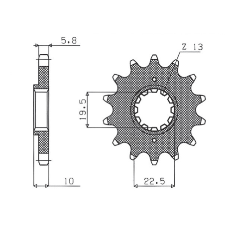 SUNSTAR priekinė žvaigždė 435 13 SUZUKI RM 250 '87-'12 (JTF432.13) (žingsnis 520) (43513JT)