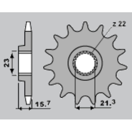 JR front sprocket 441 14 YAMAHA XT 600 '90-'00 (JTF577.14)