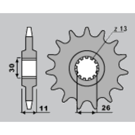 CHT priekinė žvaigždė 579 18 YAMAHA FZ1 '06-'13, R1 '04-'14, FJ 1100 1200 (JTF579.18)